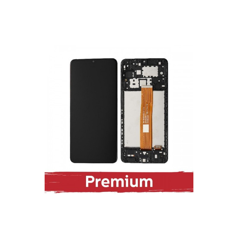 Screen for Samsung A125 A12 black with frame OEM