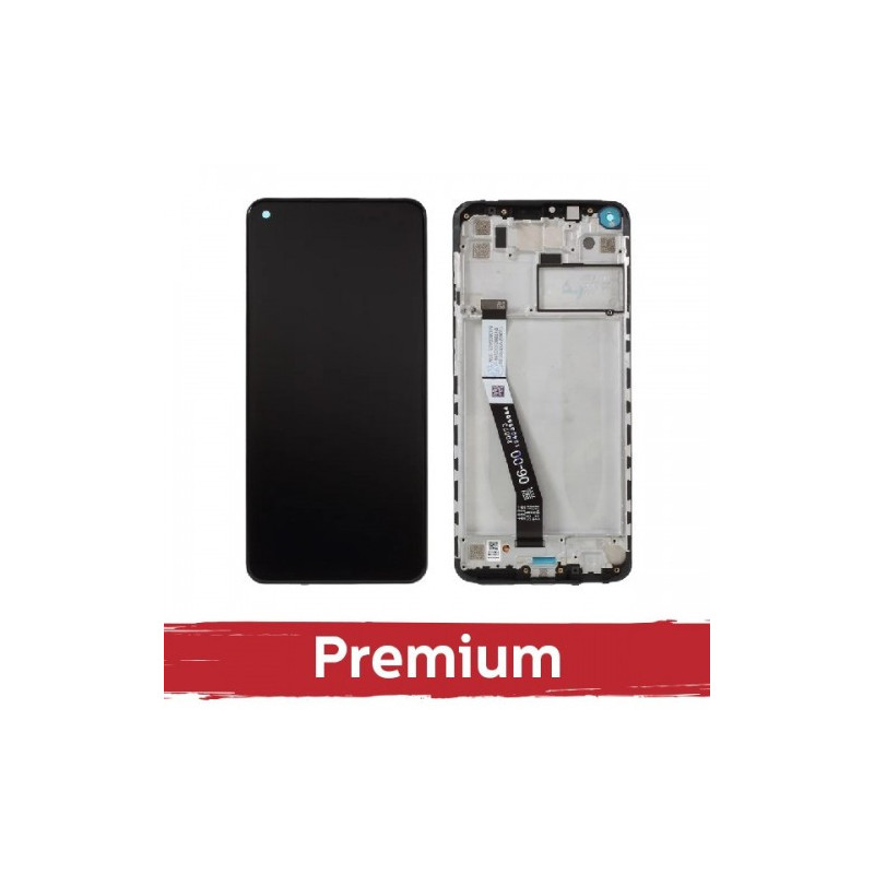 Ekranas skirtas Xiaomi Redmi Note 9 juodas su rėmeliu OEM