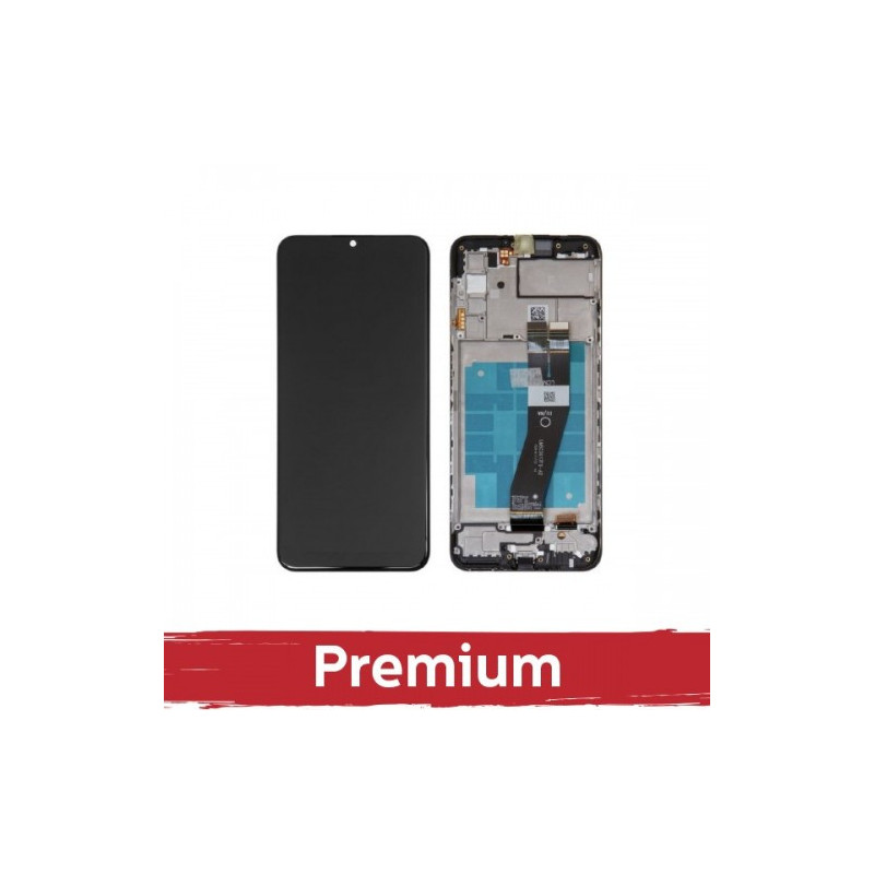 Ekranas skirtas Samsung A037G A03s juodas su rėmeliu OEM