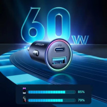 Automobilinis įkroviklis Joyroom 'JR-CCN04' juodas 60W (1xPD / 1xQC3.0)