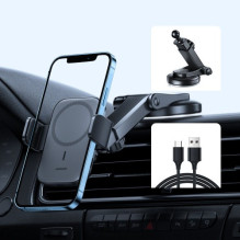 Automobilinis laikiklis Joyroom 'JR-ZS295' juodas (15W / Magsafe Compatible) (magnetinis / lipinamas)
