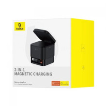 Bevielis įkroviklis Baseus 'MagPro 2in1' juodas 20W (skirta iPhone / Apple Watch)