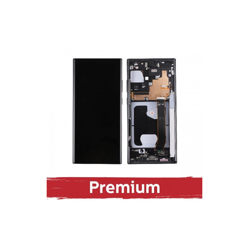 Ekranas skirtas Samsung N985 (N986) Note 20 Ultra su rėmeliu / Mystic Black / OEM