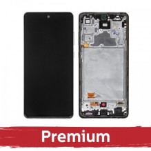 Ekranas skirtas Samsung A725 A72 su rėmeliu / Awesome Black / OEM