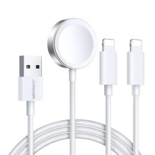 Wireless charger Joyroom 'S-IW007' white 120cm with extension 3in1 (for Apple Watch)