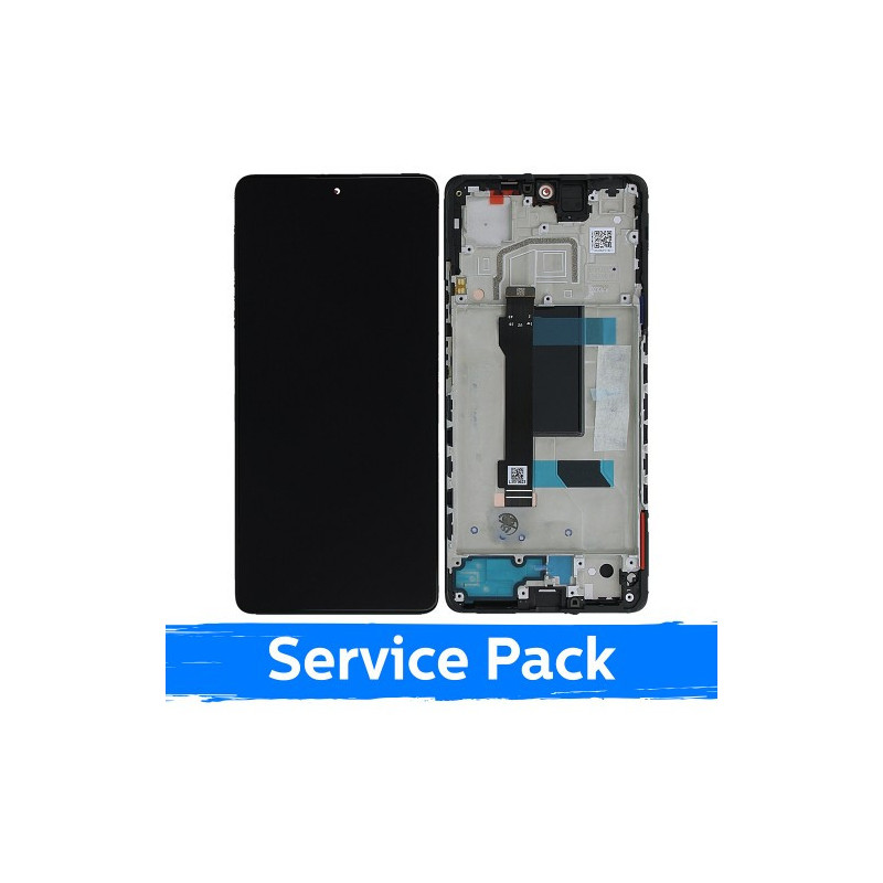 Screen for Xiaomi Redmi Note 12 Pro 5G / Poco X5 Pro 5G black with frame (Service Pack)