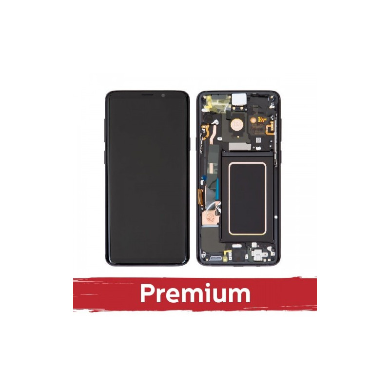 Ekranas skirtas Samsung G965 S9 Plus su rėmeliu / Midnight Black / OEM