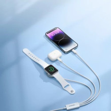 Wireless charger Joyroom 'S-IW007' white 120cm with extension 3in1 (for Apple Watch)