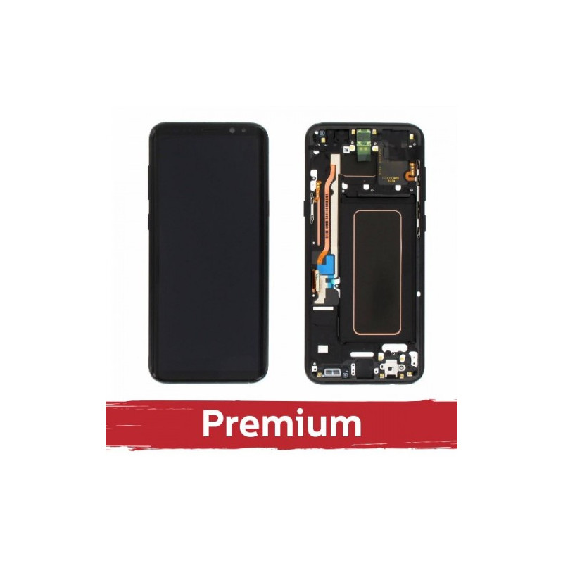 Ekranas skirtas Samsung G955 S8 Plus su rėmeliu / Midnight Black / OEM