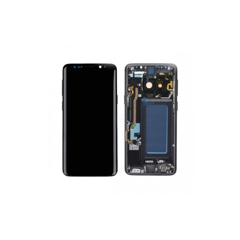 Ekranas skirtas Samsung G960 S9 su rėmeliu / Midnight Black / HQ