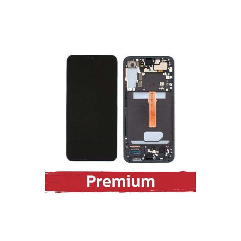 Screen for Samsung S906 S22 Plus with frame / Phantom Black (Graphite) / OEM