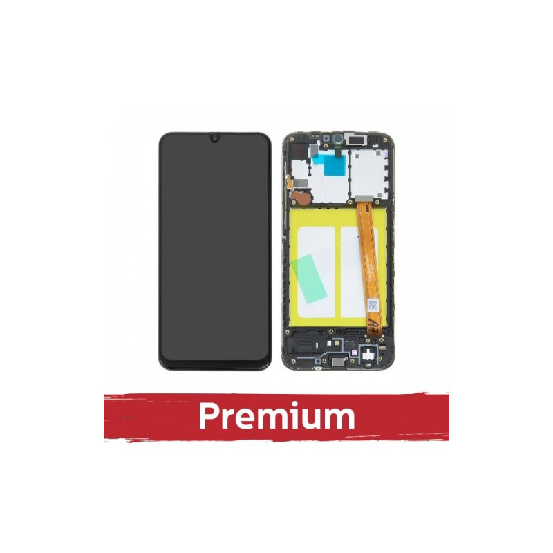 Ekranas skirtas Samsung A202 A20e juodas su rėmeliu OEM