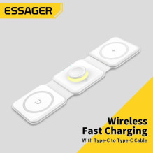 Wireless charger Essager 'Nuo 3in1' white 15W (iPhone / Apple Watch / Airpods / Night Lamp)