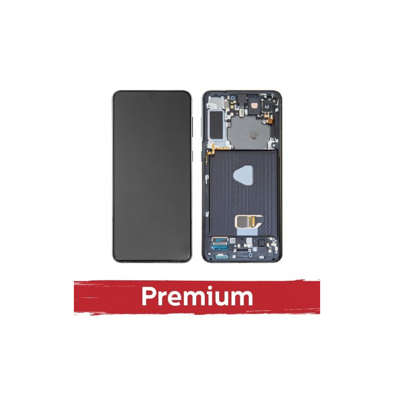 Ekranas skirtas Samsung G996 S21 Plus su rėmeliu / Phantom Black / OEM