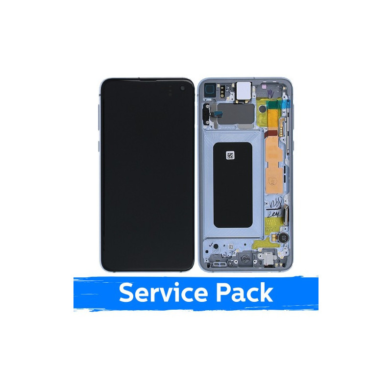 Ekranas skirtas Samsung G970 S10e su rėmeliu / Prism Blue / (Service Pack)