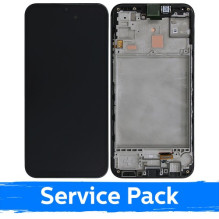 Screen for Samsung M156 M15 5G black with frame (Service Pack)