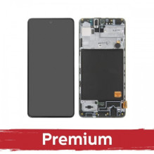 Ekranas skirtas Samsung A515 A51 juodas su rėmeliu / OEM / (didelis rodomas plotas)