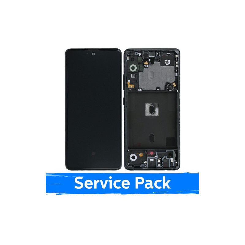 Ekranas skirtas Samsung A516 A51 5G su rėmeliu / Prism Crush Black / (Service Pack)