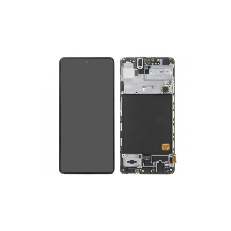 Ekranas skirtas Samsung A515 A51 juodas su rėmeliu HQ