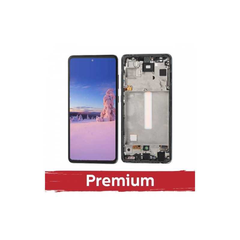 Ekranas skirtas Samsung A528 A52s (A526 A52 / A525 A52) su rėmeliu / Awesome Black / OEM