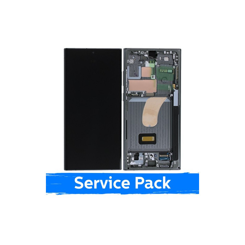 Ekranas skirtas Samsung S918 S23 Ultra su rėmeliu / Green / (Service Pack)