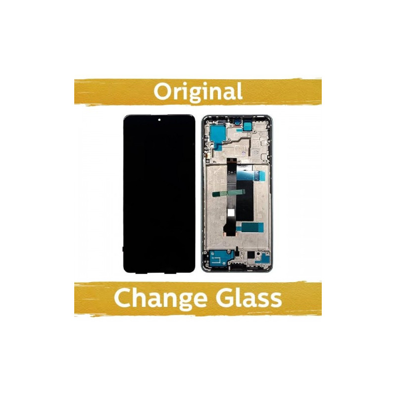 Ekranas skirtas Xiaomi Redmi Note 13 Pro 5G / Poco X6 5G su rėmeliu / Midnight Black / (Atnaujintas: China)