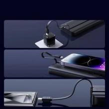 External battery Joyroom 'JR-PBF19' black 10000mAh 22.5W (PD / QC3.0) + integrated Type-C / Lightning cables External battery Joyroom 'JR-PBF19' black 10000mAh 22.5W (PD / QC3.0) + integrated Type-C / Lightning cables