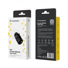 Išorinė baterija Wozinsky 'WF16-YLS' juodas (Wireless Charge 15W) + integruota Type-C jungtis