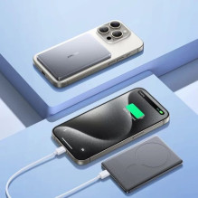 External battery Joyroom 'JR-PBM08' gray 5000mAh (Wireless Charge 15W / PD 20W)