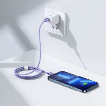 USB Kabelis Baseus 'CAJY000205' violetinis 'Type-C / Lightning' 200cm (iki 20W) USB Kabelis Baseus 'CAJY000205' violetinis 'Type-C / Lightning' 200cm (iki 20W)