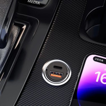 Car charger Dudao 'R3MAX' black 48W (1xPD / QC3.0)