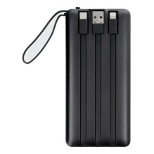 Išorinė baterija Veger 'W1116' juodas 10000mAh (PD / QC3.0) + integruotas 3in1 laidas