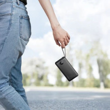 Išorinė baterija Veger 'W1116' juodas 10000mAh (PD / QC3.0) + integruotas 3in1 laidas