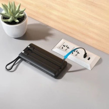 Išorinė baterija Veger 'W1116' juodas 10000mAh (PD / QC3.0) + integruotas 3in1 laidas