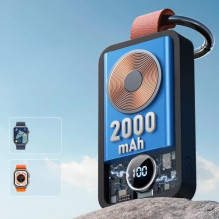 Išorinė baterija Joyroom'JR-WQW01' juoda 2000mAh (skirta Apple Watch)