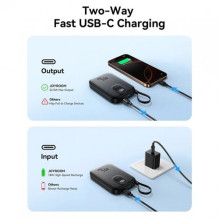 External battery Joyroom 'JR-PBF17' black 10000mAh 22.5W (PD / QC3.0) + integrated Type-C cable