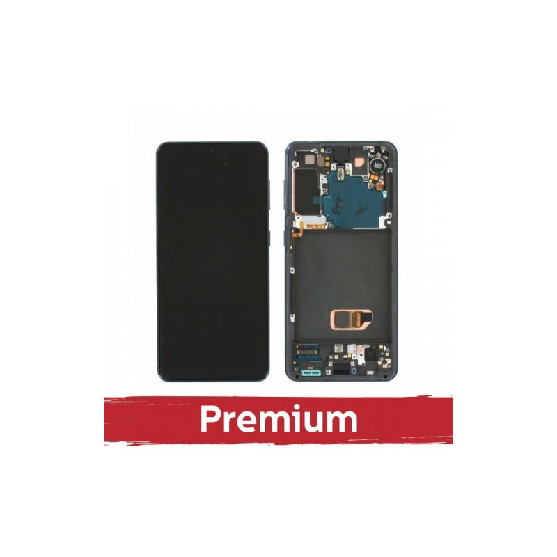 Ekranas skirtas Samsung G991 S21 su rėmeliu / Phantom White / OEM