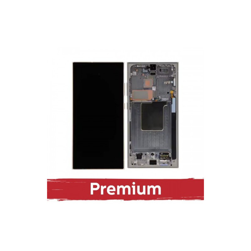 Ekranas skirtas Samsung S928 S24 Ultra su rėmeliu / Titanium Black / OEM