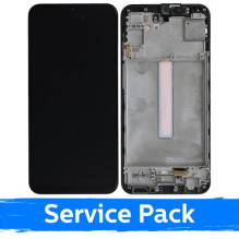 Ekranas skirtas Samsung M346 M34 5G juodas su rėmeliu (Service Pack)
