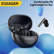 Belaidė laisvų rankų įranga Essager 'TWS' juoda (Double Noise Cancelling / Bluetooth 5.3)