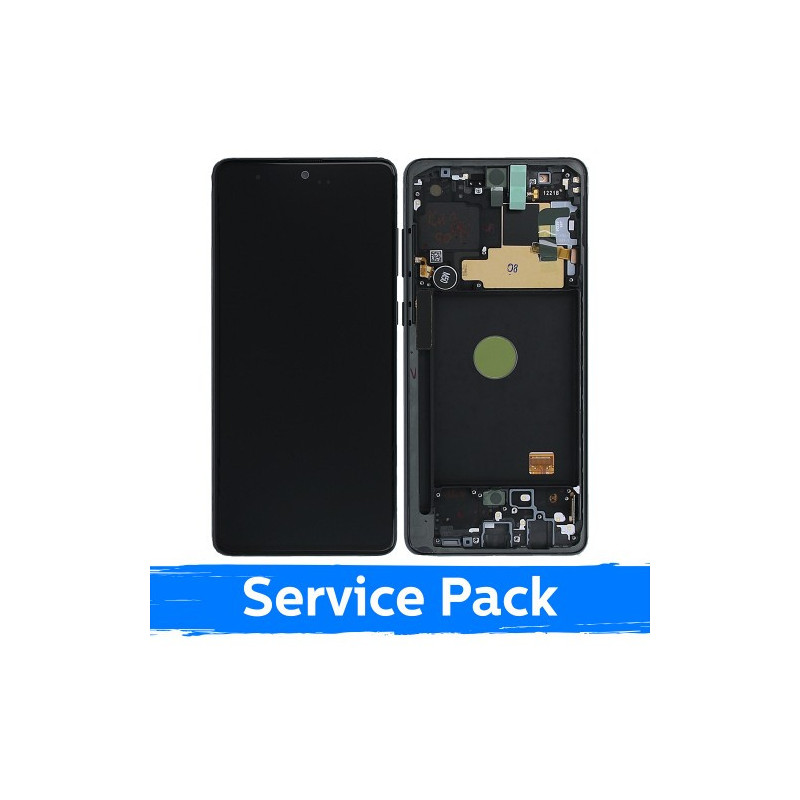 Ekranas skirtas Samsung N770 Note 10 Lite su rėmeliu / Aura Black / (Service Pack)