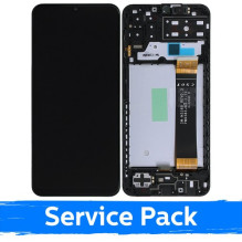 Ekranas skirtas Samsung A135 A13 4G juodas su rėmeliu (Service Pack)