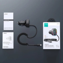 Car charger Joyroom 'JR-CL20' black 57W (1xPD / 1xQC3.0 / with LED Lighting) + 'Lightning' cable 160cm Car charger Joyroom 'JR-CL20' black 57W (1xPD / 1xQC3.0 / with LED Lighting) + 'Lightning' cable 160cm