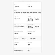 Car charger Joyroom 'JR-CL20' black 57W (1xPD / 1xQC3.0 / with LED Lighting) + 'Lightning' cable 160cm Car charger Joyroom 'JR-CL20' black 57W (1xPD / 1xQC3.0 / with LED Lighting) + 'Lightning' cable 160cm