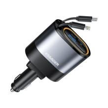 Car charger Essager 'Smart' black 45W (integrated 2in1 cable) Car charger Essager 'Smart' black 45W (integrated 2in1 cable)