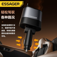 Car charger Essager 'Smart' black 45W (integrated 2in1 cable) Car charger Essager 'Smart' black 45W (integrated 2in1 cable)