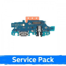 Krovimo lizdas skirtas Samsung A145F A14 su lanksčiąją jungtimi / plata (Service Pack)