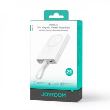 External battery Joyroom "JR-PBM01" White 20W 10000mAh (Wireless Charge) + Type-C / Lightning cable