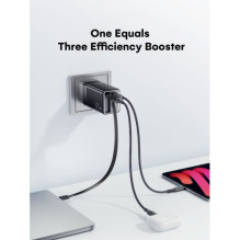 Charger Essager 'Scope' black 65W (1xPD / 1xQC3.0) + integrated Type-C cable Charger Essager 'Scope' black 65W (1xPD / 1xQC3.0) + integrated Type-C cable