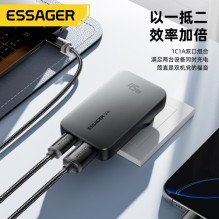 Charger Essager 'GaN Ultra' black 45W (1xPD / 1xQC3.0) Charger Essager 'GaN Ultra' black 45W (1xPD / 1xQC3.0)